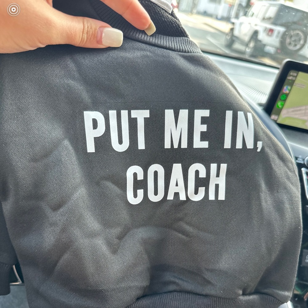 2pc set - black lightweight material with “put me in coach”